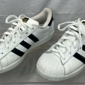 Adidas Classic White Sneakers with Black Stripes